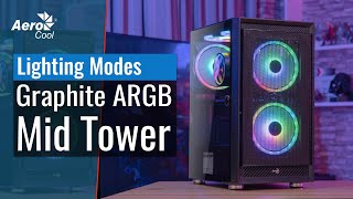 AeroCool Graphite Mid Tower Case  Lighting modes [upl. by Anilat473]