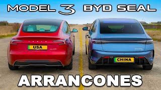 Tesla Model 3 vs BYD Seal ARRANCONES [upl. by Beare712]