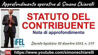 Statuto del contribuente  analisi dellapprofondimento IFEL a cura di Simone Chiarelli 1722024 [upl. by Refeinnej348]