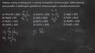 Napisz wzory sumaryczne i nazwy związków chemicznych które tworzą pierwiastki o podanych symbolach [upl. by Nos]