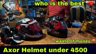 AXOR helmet one of the best helmet under 4k to 10k ll finally my new helmet apex MARVEL venom [upl. by Lissner]