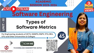 SE45 Types of Software Metrics  Classification of Software Metrics in Software Engineering [upl. by Oiromed866]