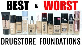 BEST amp WORST Drugstore Foundations Reviews  Best Drugstore Makeup Series 2019 [upl. by Combe762]