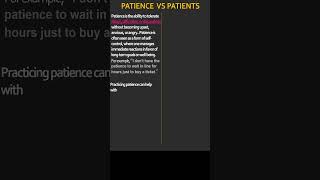 Difference between PATIENCE amp PATIENT  English Vocabulary english vocab englishlearning [upl. by Aittam]