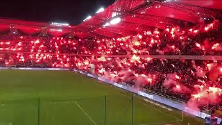 Racowisko kibiców Legii Warszawa podczas meczu z Widzewem Łódź  03112024 [upl. by Llewej]