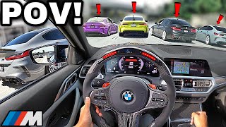 20 Minutes of Chasing BMW Drivers In A Straight Piped BMW M4 G82 LOUD EXHAUST POV [upl. by Ahsille815]