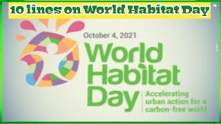 World Habitat Day Speech10 lines on World Habitat Day [upl. by Raclima]