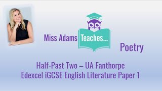 HalfPast Two by UA Fanthorpe  Analysis [upl. by Couchman]