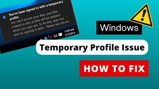 Windows 1011 Fix Temporary Profile Issue  User Profile Cannot Be Loaded windows10 howto fix [upl. by Talia822]