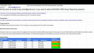 Intercompany Matching and Reconciliation  S4HANA Group Reporting [upl. by Ellehctim]