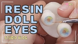 I MADE RESIN EYES FOR BALLJOINTED DOLLS  Eye making tutorial [upl. by Aleacim235]