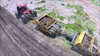 Case IH Steiger 580 and 22 cy Ashland Scrapers [upl. by Atinuaj23]