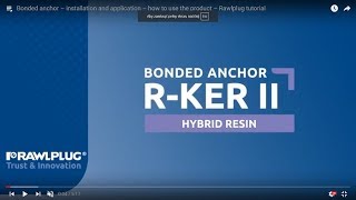 RKER II bonded anchor – installation and application – how to use the product – Rawlplug tutorial [upl. by Rehpotsyrk]