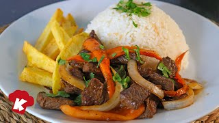 LOMO Saltado PERUANO de CARNE Receta ORIGINAL Fácil y Rápido SUPER JUGOSO 🥩 [upl. by Horace]