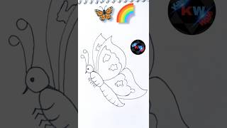 Butterfly pancil drawing।easy drawing। short art drawing youtube viralshorts [upl. by Aman798]