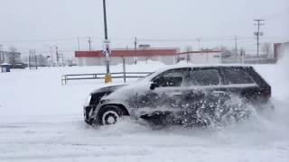 Jeep SRT8 VERY DEEP SNOW Parking Lot Fun [upl. by Shaeffer]