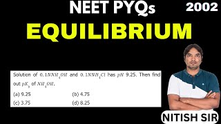 Solution of 01NNH4OH and 01NNH4Cl has pH 925 Then find out pKb of NH4OH [upl. by Wadesworth21]