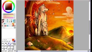 Okami Drawing Process  Our Sunset [upl. by Barney436]