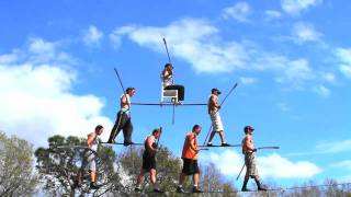 Wallenda 7 person pyramid training for Hephaestus at the Goodman Theatre in Chicago April 7th HD [upl. by Earla]