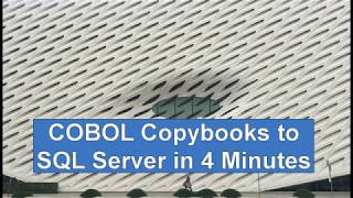 COBOL Copybooks to SQL Server in 4 Minutes [upl. by Kired]