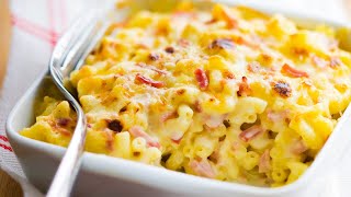 Recette  Gratin de pâtes au jambon façon Cyril Lignac [upl. by Hassett]