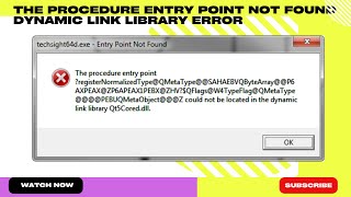 The Procedure Entry Point not found dynamic link library error fixing in windows 1011 [upl. by Bettye]