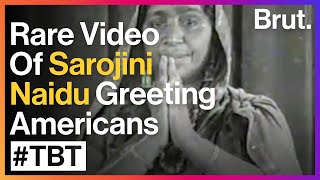 Sarojini Naidu Greeting Americans In 1928 [upl. by Atiuqin]