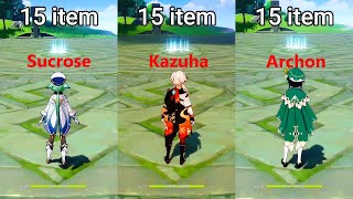 Kazuha vs Sucrose vs Venti Tensile strength comparison [upl. by Barrada]