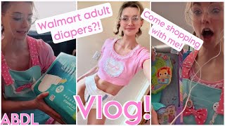 VLOG  ABDL Shopping  Walmart Diaper Review [upl. by Wilburn801]