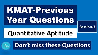 KMAT Preparatory Videos Session3 Quantitative Aptitude [upl. by Caspar]