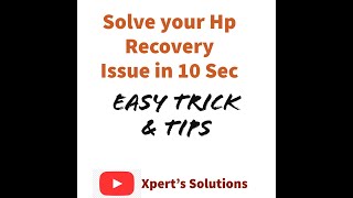 Hp recovery incomplete Hp factory default Hp restoration incomplete fix hp recovery solution [upl. by Ahto]