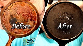 Rusty Cast Iron Skillet Restoration [upl. by Elodia]