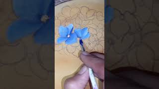 Hydrangea flower Acrylic Painting tutorialflower painting painting round shorts [upl. by Reube920]