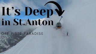 Current Situation in St Anton am Arlberg off piste skiing Its a Powder playground [upl. by Yelram]