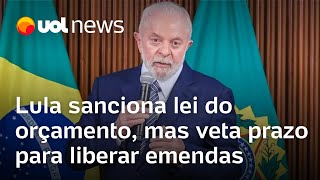 Lula sanciona lei do orçamento com vetos e barra trecho que citava família tradicional [upl. by Calder858]