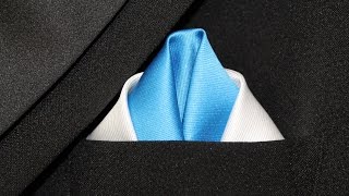 How To Fold A Pocket Square Double Winged Puff [upl. by Kenwrick]