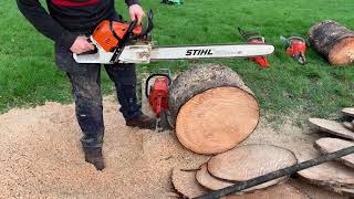 Stihl ms 500i vs husqvarna 395xp [upl. by Lydie]