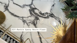 DIY marble epoxy resin floor  Bland Design [upl. by Eduam]