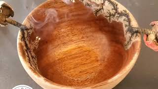 Satisfying Captured Lightning Bowl Burn 2  Fractal Wood Burning [upl. by Evy]