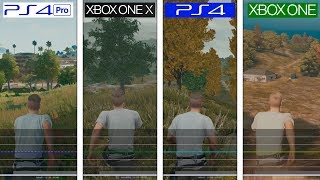 PlayerUnknowns Battlegrounds PUBG  Xbox One X vs PS4 Pro vs PS4 vs ONE  Framerate Test [upl. by Brody325]