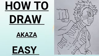 How to draw Akaza step by step  Akaza kaise banaye  Easy Akaza drawing  👻👻 [upl. by Arodaeht]