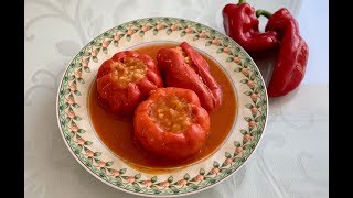 PUNJENE PAPRIKE SA MESOM I RIŽOM  NAJBRŽI RECEPT [upl. by Emelina246]