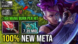 100 NEW META 104 Mana Burn Per Hit Solo Mid AM Against Razor with First Item Diffusal Dota 2 [upl. by Duahsar]