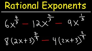 Factoring Algebraic Expressions With Rational Exponents  Algebra [upl. by Garnet511]