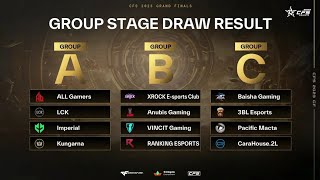 CFS 2023 GRAND FINALS GROUP STAGE DRAW [upl. by Felton]