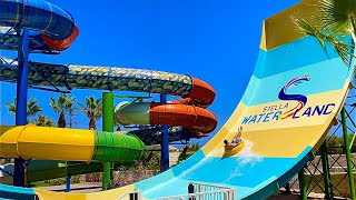 Water Slides at Stella Waterland in Crete Greece Stella Palace [upl. by Anaeel]