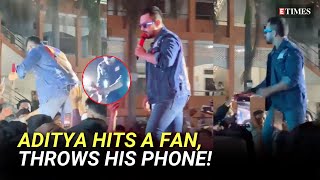 Aditya Narayan HITS A Fan Later THROWS Away His Phone In Bhilai Concert Netizens React  Viral [upl. by Anawik]