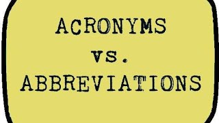 Abbreviation  Acronym  Initialism  What is acronym abbreviation  Initialism  englishlearning [upl. by Cletis]