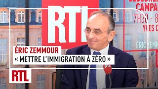 Éric Zemmour  quotJe veux mettre limmigration à zéroquot [upl. by Spense]