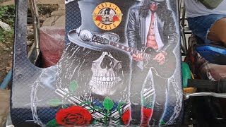 Guns n roces decals sticker installation l Slash design sticker sticker gunsnroses shorts [upl. by Townie]